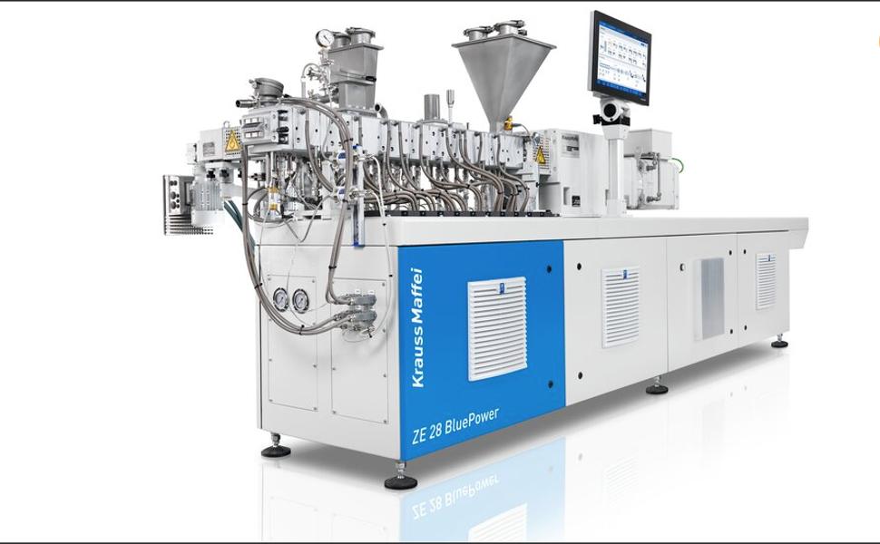 KraussMaffei:s laboratorieextruder ZE BluePower 28 har med framgång använts i försöken. KraussMaffei:s laboratorieextruder ZE BluePower 28 har med framgång använts i försöken.