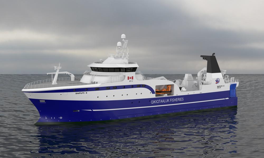 Qikiqtaaluk Fisheries Corporations trawler Saputi II er blevet udstyret med en fiskefabrik fra nordjyske Carsoe.