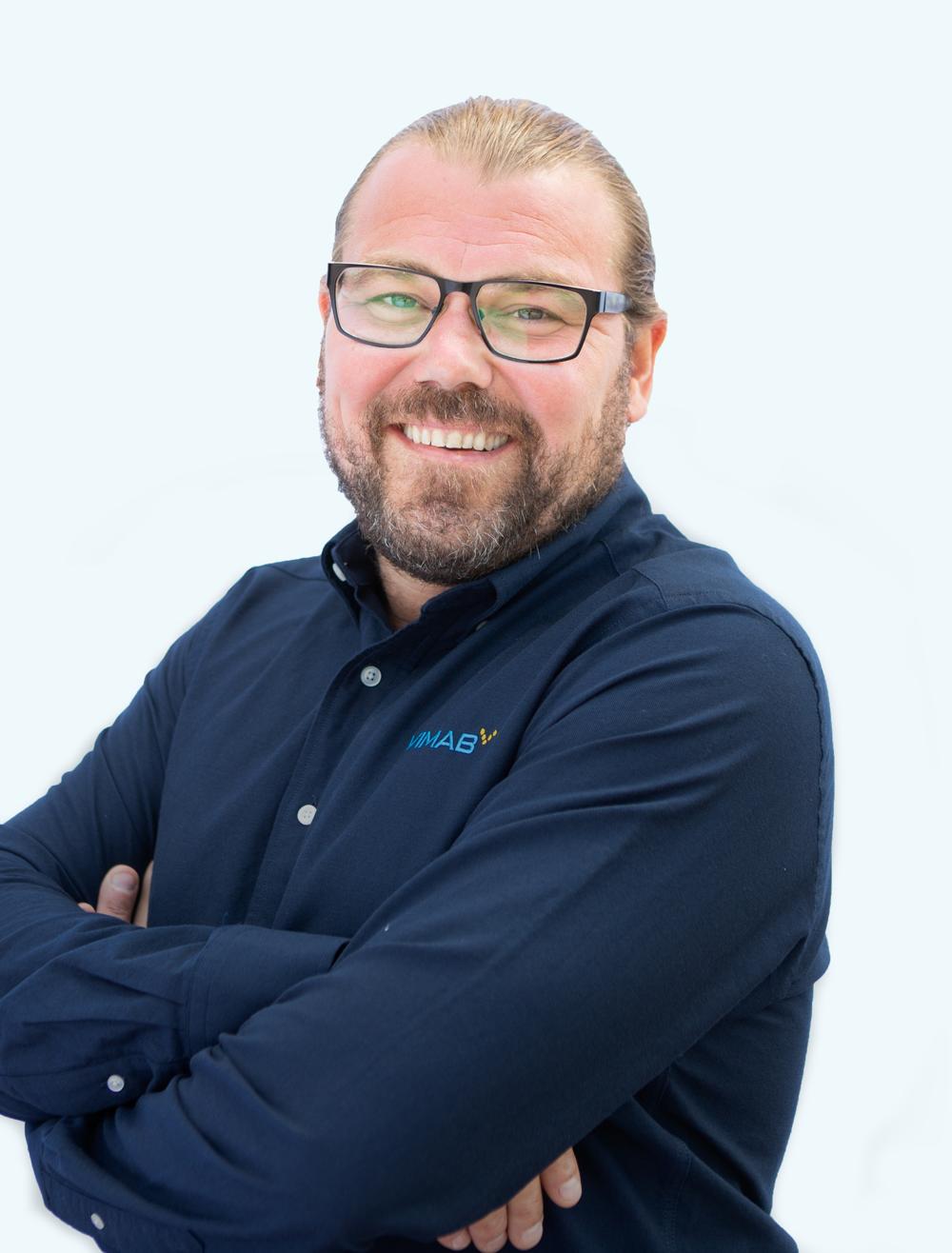 Joakim Hansson, ansvarig för teknisk support på Vimab Joakim Hansson, ansvarig för teknisk support på Vimab