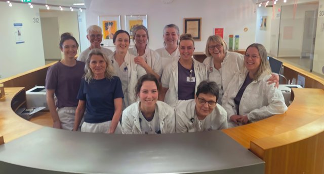 Medarbejderne fra det team, der er ansvarlig for knæalloplastikker i Ortopædkirurgi Frederikshavn