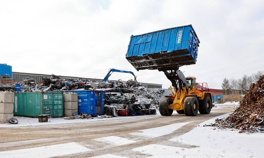 Stena Recycling med sin L350H den 8 februari 2024. Stena Recycling med sin L350H den 8 februari 2024.