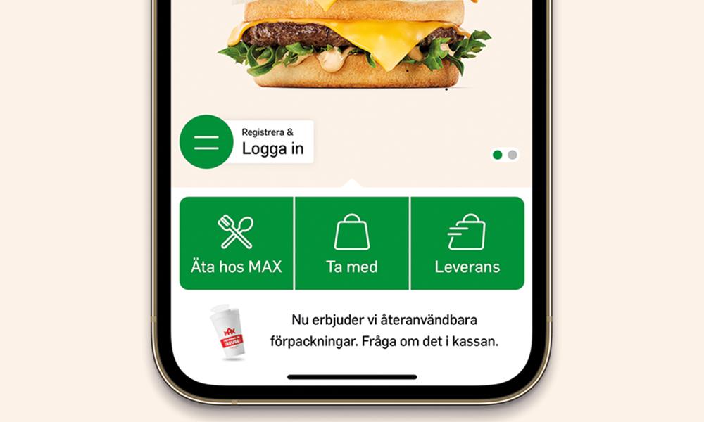 Max erbjuder nu leverans via appen. Max erbjuder nu leverans via appen.
