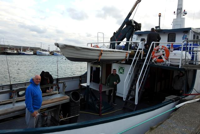 Her står Uwe fra Berlin, som skal med Orca 3 ud at fiske tirsdag 23. april.