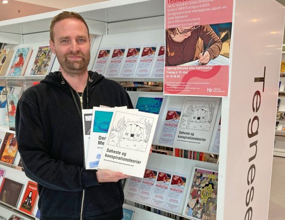 Lars Simonsen fra Hjørring Bibliotekerne er tovholder for Tegneseriemaraton.