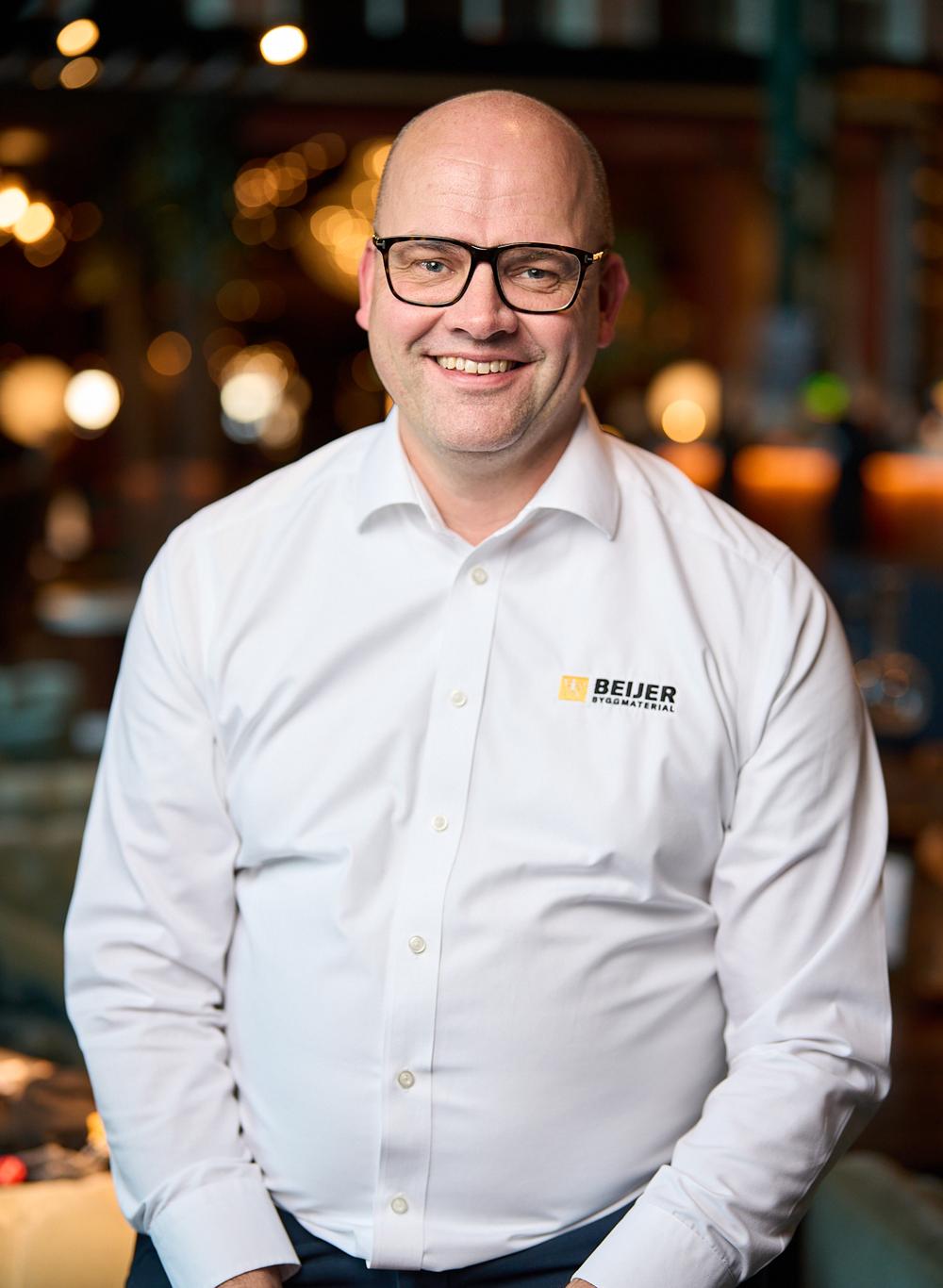 Geir Thomas Fossum, vd Beijer Byggmaterial. Geir Thomas Fossum, vd Beijer Byggmaterial.