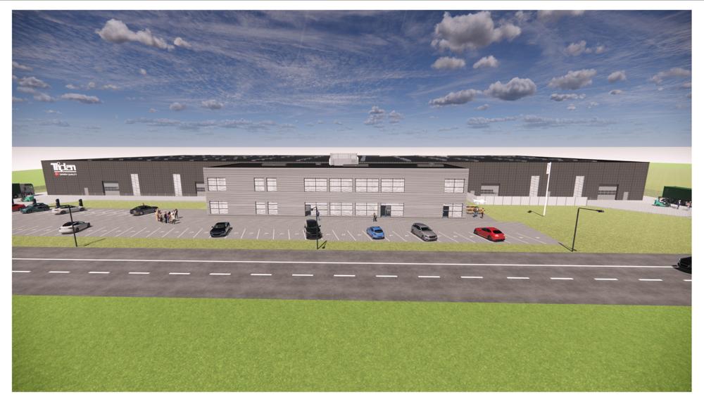 Sådan kommer Triplans nye fabrik til at se ud. Sådan kommer Triplans nye fabrik til at se ud.