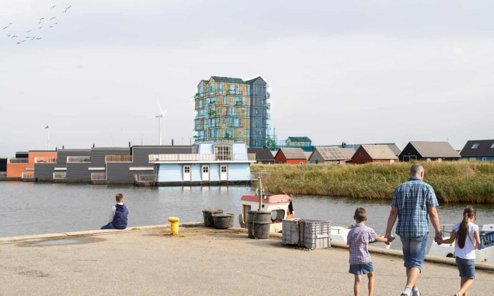 Den Vertikale Hytteby fra en anden vinkel. Fra byrådets side har det været vigtigt, at det store byggeri skulle med genkendelige træk fra kulturmiljøets hytter. Den Vertikale Hytteby fra en anden vinkel. Fra byrådets side har det været vigtigt, at det store byggeri skulle med genkendelige træk fra kulturmiljøets hytter.