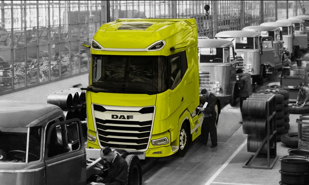 DAF har produceret lastbiler i 75 år i Eindhoven. DAF har produceret lastbiler i 75 år i Eindhoven.