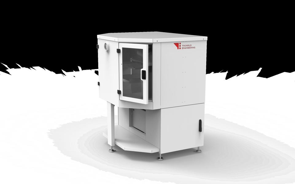 Sagmaskin generasjon 2 fra 3D Production kan sage 400x400 millimeter og får plass på en Europall. Sagmaskin generasjon 2 fra 3D Production kan sage 400x400 millimeter og får plass på en Europall.