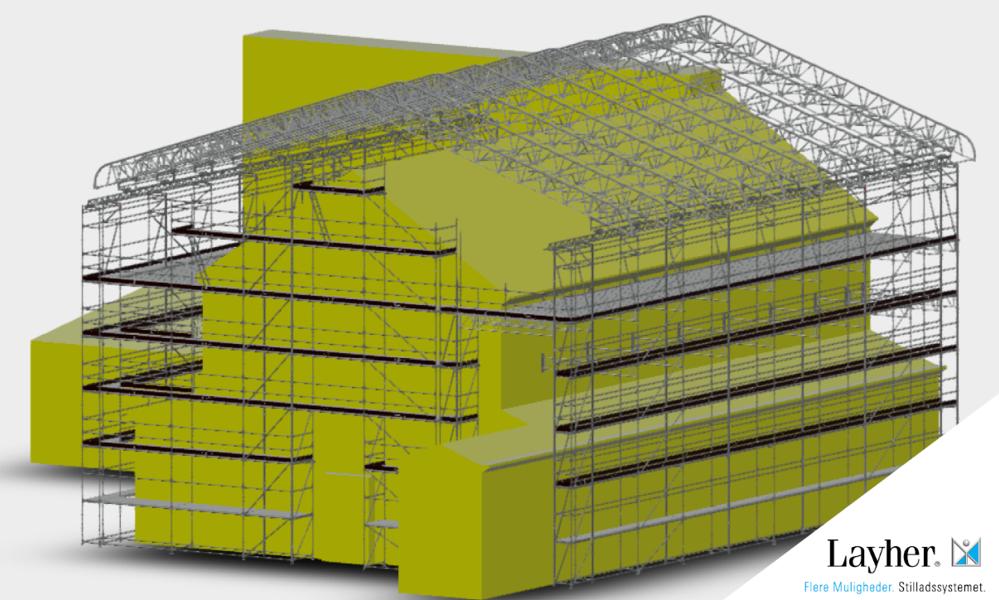 3D model af Layhers Keder XL Overdækning, hvor det understøttende stillads er Layhers Allround Søjlestillads. 3D model af Layhers Keder XL Overdækning, hvor det understøttende stillads er Layhers Allround Søjlestillads.