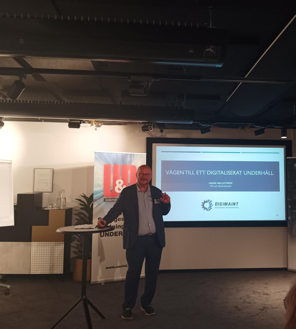 Hans Hellström förklarade resan mot ett digitaliserat underhåll. Hans Hellström förklarade resan mot ett digitaliserat underhåll.