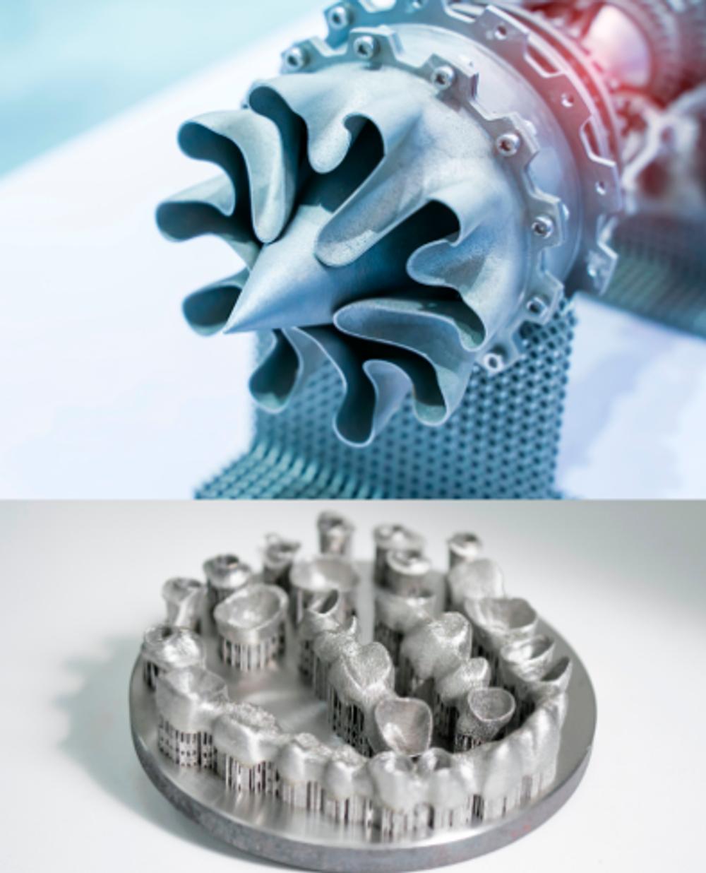 3D-printet jetmotor og 3D-printede tannkroner. 3D-printet jetmotor og 3D-printede tannkroner.