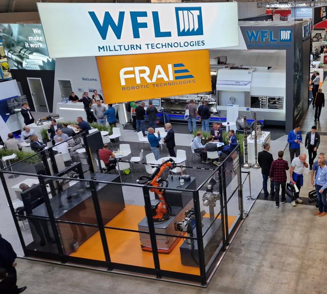 WFL demonstrerte sin Millturn-teknologi og viste frem ubemannet produksjon med mobil robot. WFL demonstrerte sin Millturn-teknologi og viste frem ubemannet produksjon med mobil robot.