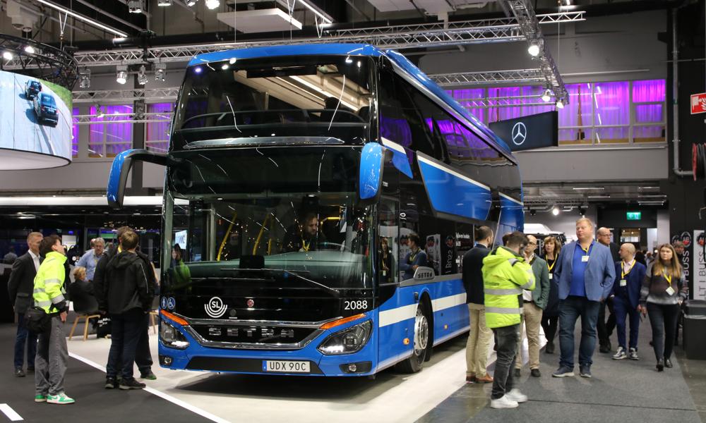 En av Nobinas Setra Top Class som ska gå i trafik på Värmdö i Stockholm. En av Nobinas Setra Top Class som ska gå i trafik på Värmdö i Stockholm.