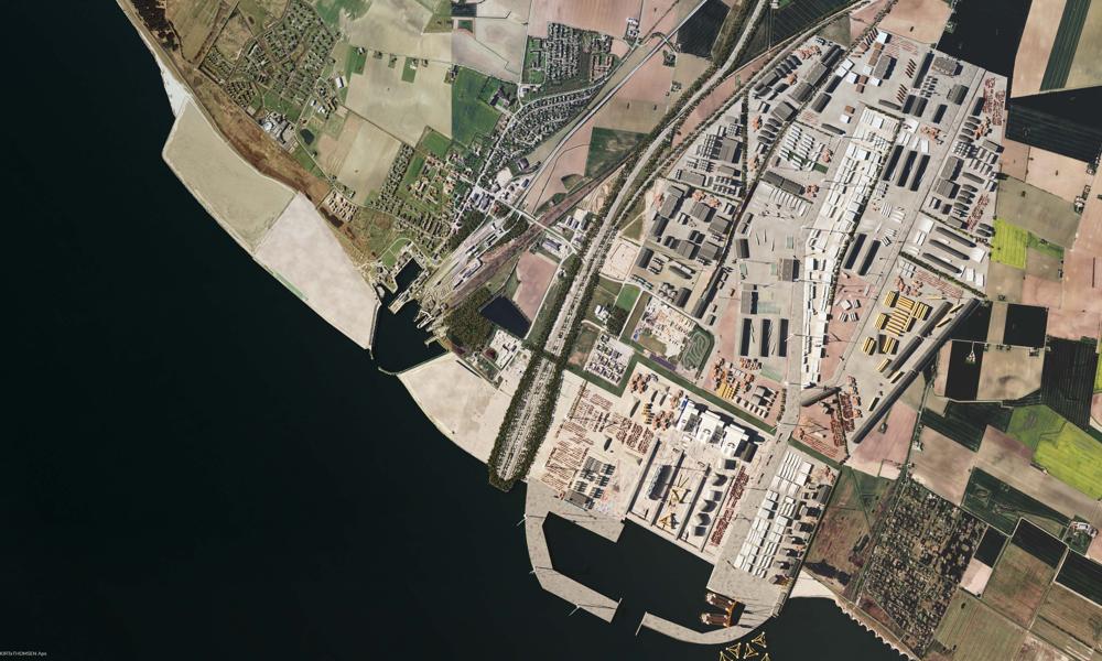 Arealet som kan udvikles til den nye store industripark ved Rødbyhavn. Arealet som kan udvikles til den nye store industripark ved Rødbyhavn.