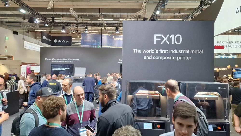Markforged viste industrielle 3D-printere for metall og karbonfiber samt programvare for additiv produksjon. Markforged viste industrielle 3D-printere for metall og karbonfiber samt programvare for additiv produksjon.