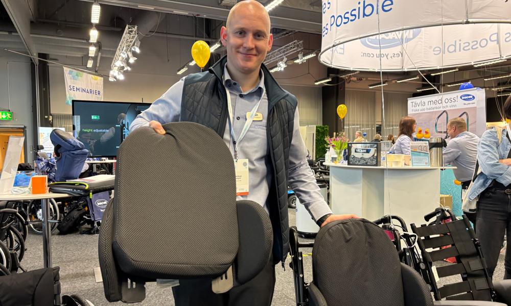 Invacare visade upp sitt nya, justerbara ryggstöd Mac. Invacare visade upp sitt nya, justerbara ryggstöd Mac.