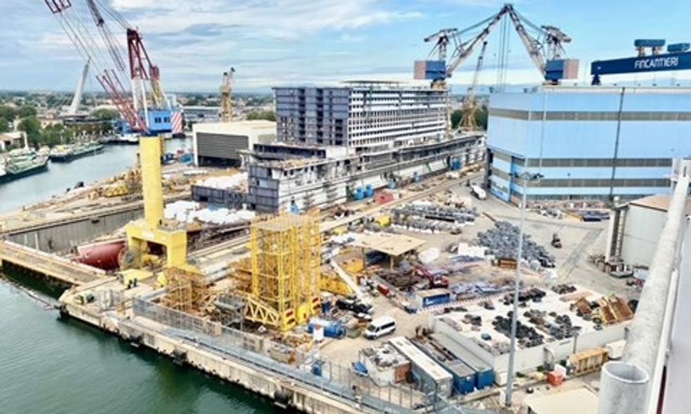 Næste skud på stammen af Prima-serien fra Norwegian Cruise Line tager form på Fincantieri-værftet i Venedig. Næste skud på stammen af Prima-serien fra Norwegian Cruise Line tager form på Fincantieri-værftet i Venedig.