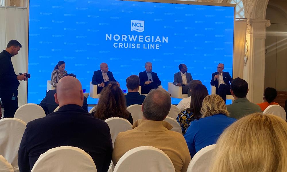 Næste skud på stammen af Prima-serien fra Norwegian Cruise Line tager form på Fincantieri-værftet i Venedig. Næste skud på stammen af Prima-serien fra Norwegian Cruise Line tager form på Fincantieri-værftet i Venedig.