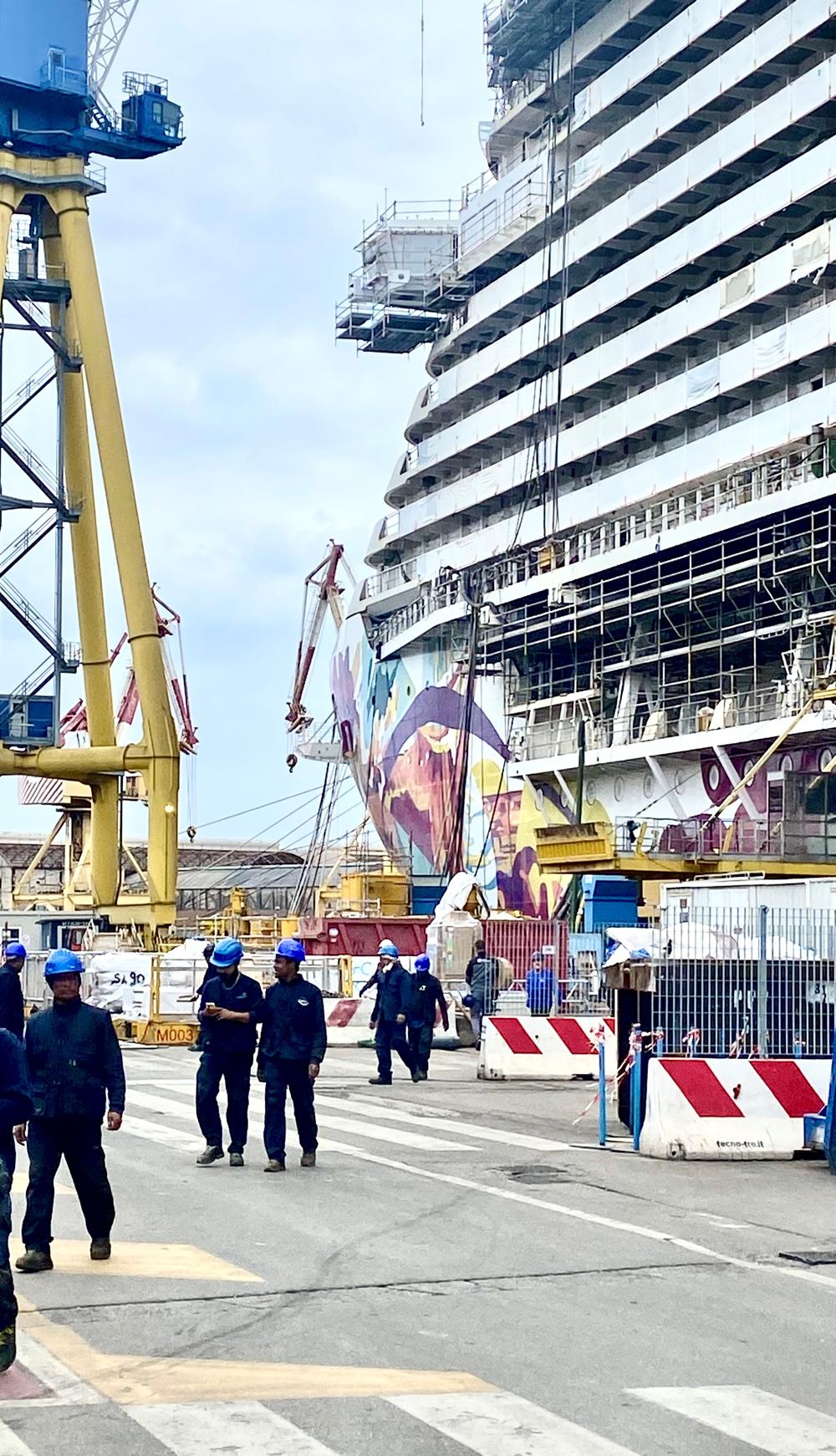 Næste skud på stammen af Prima-serien fra Norwegian Cruise Line tager form på Fincantieri-værftet i Venedig. Næste skud på stammen af Prima-serien fra Norwegian Cruise Line tager form på Fincantieri-værftet i Venedig.