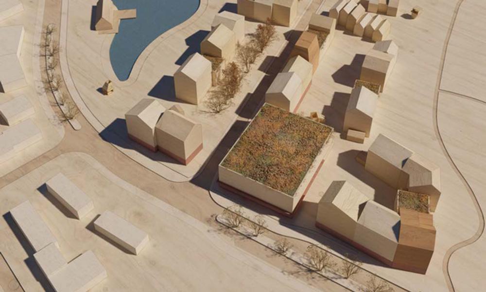 Forslag til bebyggelsesplan for Vingelunden i Vinge ved Frederikssund. Forslag til bebyggelsesplan for Vingelunden i Vinge ved Frederikssund.
