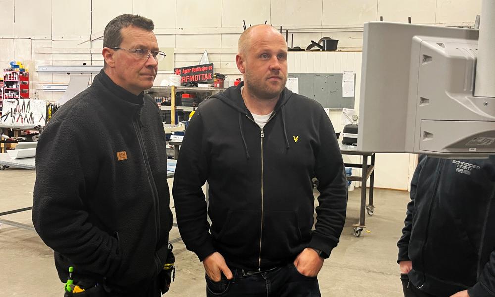 Fra venstre: Oliver Klose, verkstedformann og Petter Langeland, daglig leder i Agder Blikk & Fasade AS Fra venstre: Oliver Klose, verkstedformann og Petter Langeland, daglig leder i Agder Blikk & Fasade AS