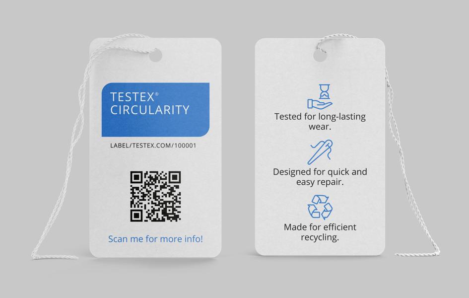 Hangtag för Testex Circularity. Hangtag för Testex Circularity.