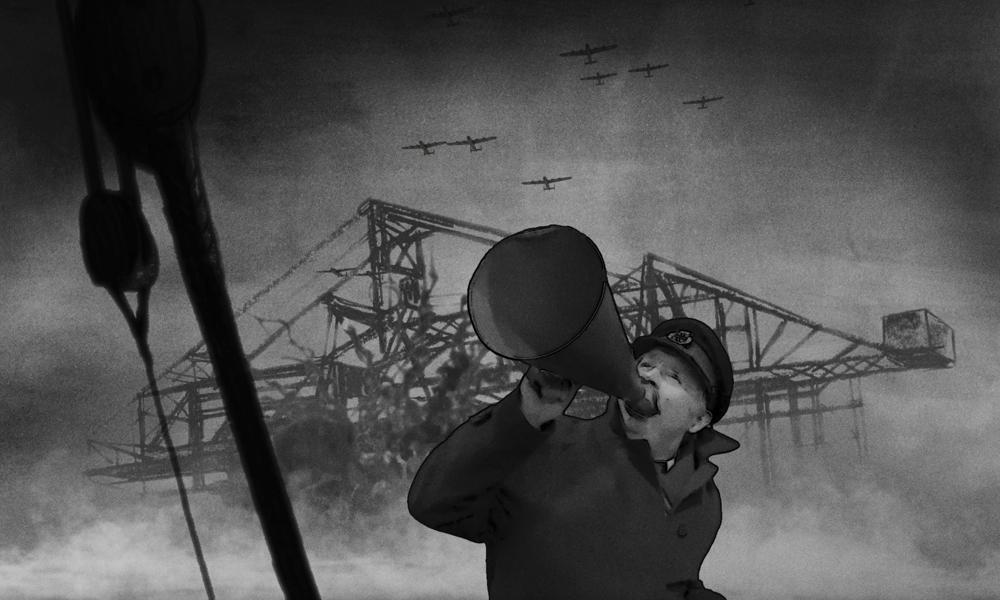 Stillfoto fra Simon Bangs film om danske søfolks skæbne under 2. verdenskrig. Gennem historien om de to kaptajner, Bantz og Goth, fortæller M/S og Simon om krigssejlerne - og to forskellige skæbner under krigen. Filmen indgår i museets nye faste udstilling Stillfoto fra Simon Bangs film om danske søfolks skæbne under 2. verdenskrig. Gennem historien om de to kaptajner, Bantz og Goth, fortæller M/S og Simon om krigssejlerne - og to forskellige skæbner under krigen. Filmen indgår i museets nye faste udstilling