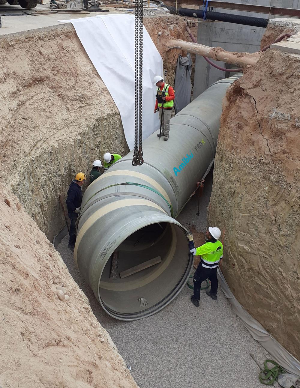 Det nye produkt Prox har et 40% lavere CO2-aftryk end tidligere GAP-rør. Det er opnået ved at anvende bioresin i processen. Her er det fra et projekt i Valencia. Det nye produkt Prox har et 40% lavere CO2-aftryk end tidligere GAP-rør. Det er opnået ved at anvende bioresin i processen. Her er det fra et projekt i Valencia.