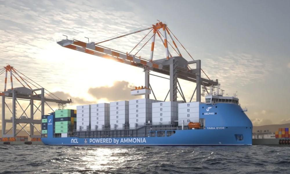 CMB.Tech bygger sammnen med NCL og Yara, verdens første ammoniakdrevne containerskib 'Yara Eyde', et 1.400 TEU isklasseskib fra Qingdao Yangfan Shipbuilding i Kina til levering midt i 2026 og indsættelse på ruter mellem Norge og Tyskland. CMB.Tech bygger sammnen med NCL og Yara, verdens første ammoniakdrevne containerskib 'Yara Eyde', et 1.400 TEU isklasseskib fra Qingdao Yangfan Shipbuilding i Kina til levering midt i 2026 og indsættelse på ruter mellem Norge og Tyskland.