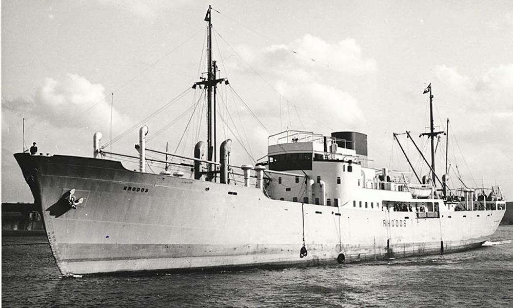 'Rhodos' - en Middelhavsbåd bygget 1948 i Helsingør - havde 5 søsterskibe ('Samos' typen) og blev solgt til Libanon i 1968 og ophugget 1978 i Spanien. 'Rhodos' - en Middelhavsbåd bygget 1948 i Helsingør - havde 5 søsterskibe ('Samos' typen) og blev solgt til Libanon i 1968 og ophugget 1978 i Spanien.