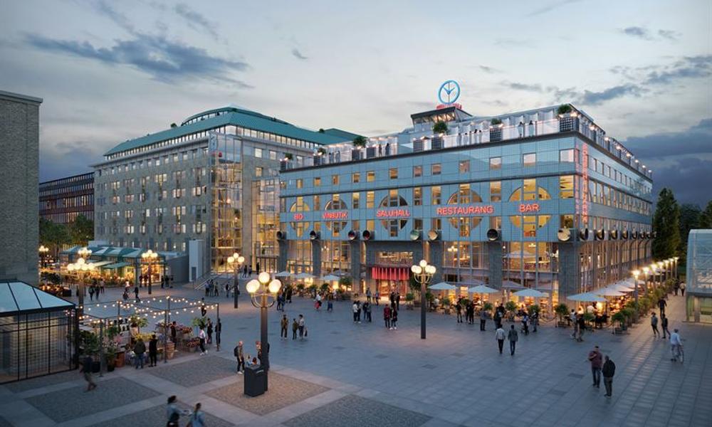 Nya Söderhallarna på Medborgarplatsen på Södermalm i Stockholm. Nya Söderhallarna på Medborgarplatsen på Södermalm i Stockholm.