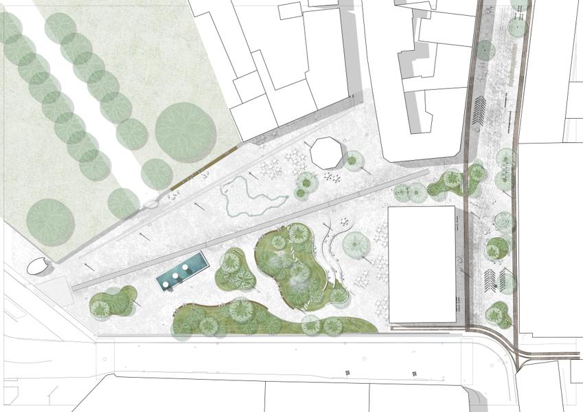 Plantegning over Hestetorvet som det, ifølge landskabsarkitekterne, vil tage sig ud efter 2026. Plantegning over Hestetorvet som det, ifølge landskabsarkitekterne, vil tage sig ud efter 2026.