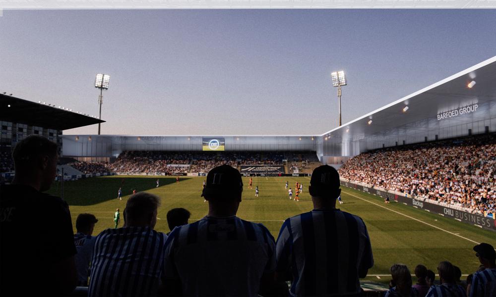 Odense Stadion moderniseres, så alle pladser bliver overdækket, antallet af boder bliver tredoblet og tilskuerkapaciteten bliver øget fra 15.300 til 16.800. Odense Stadion moderniseres, så alle pladser bliver overdækket, antallet af boder bliver tredoblet og tilskuerkapaciteten bliver øget fra 15.300 til 16.800.