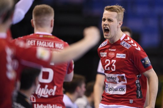 Buster Juul kom ind og scorede på et vigtigt straffekast i kampen. Foto: henrik Bo <i>Foto: Henrik Bo</i>