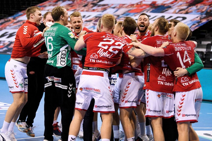 Jublen var stor, da Aalborg Håndbold kvalificerede sig til Final4. Foto: Henrik Bo <i>Foto: Henrik Bo</i>