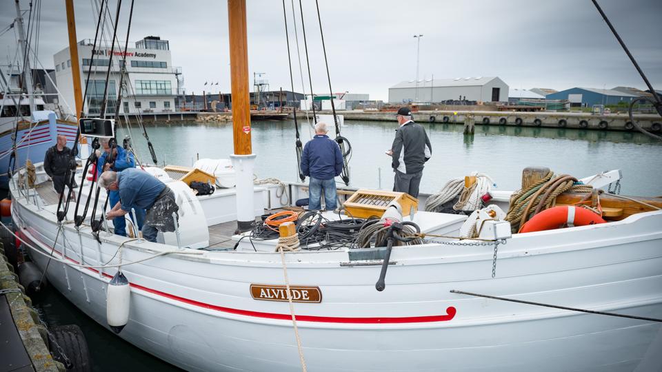 Der var glæde på ”Alvilde”, da renoveringen i 2017 var ved at være til ende, for nu skulle der sejles. <i>Arkivfoto: Kim Dahl Hansen</i>
