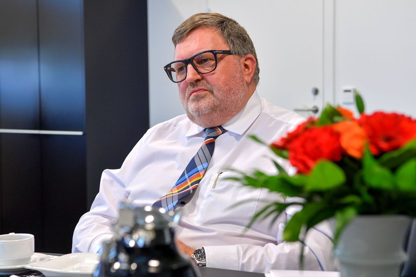 Per Sønderup, adm. direktør i Jutlander Bank, som er på vej ind i en stor fusion, <i>Jesper Thomasen</i>