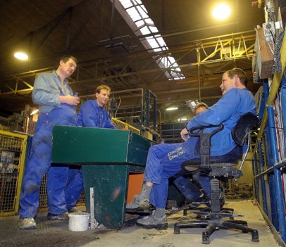 135 mænd i produktionen mistede deres arbejde med fabrikkens lukning. Foto Thomas Gaardsmand <i>Pressefotograf xxxxxxxxx</i>