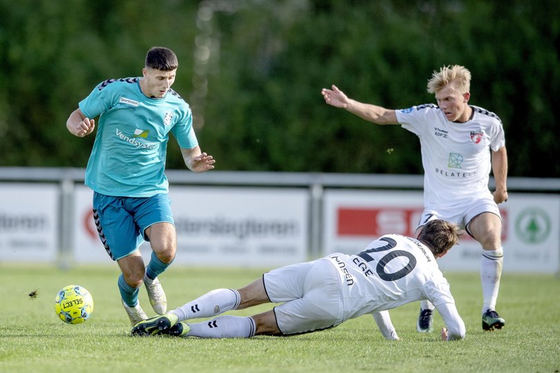 Bardhec Bytyqi scorede sejrsmålet, da Jammerbugt FC hentede sin første i sæsonen. Foto: Lars Pauli <i>Foto: Lars Pauli</i>