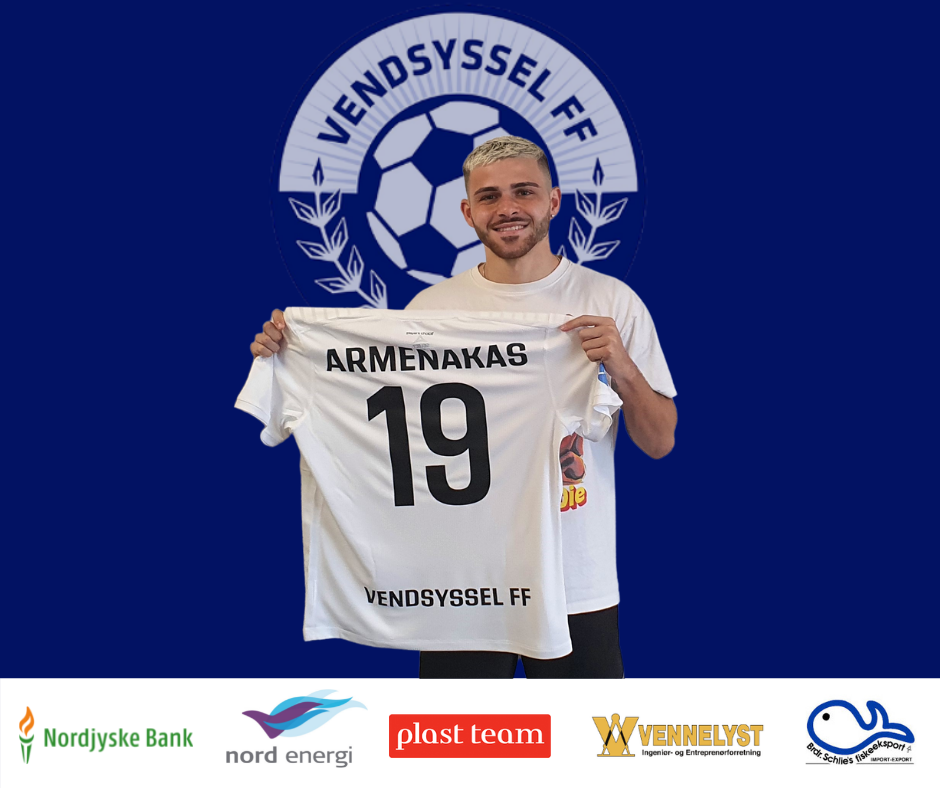 Panayioti ”Panos” Armenakas har skrevet en treårig kontrakt med Vendsyssel FF. Foto: Vendsyssel FF