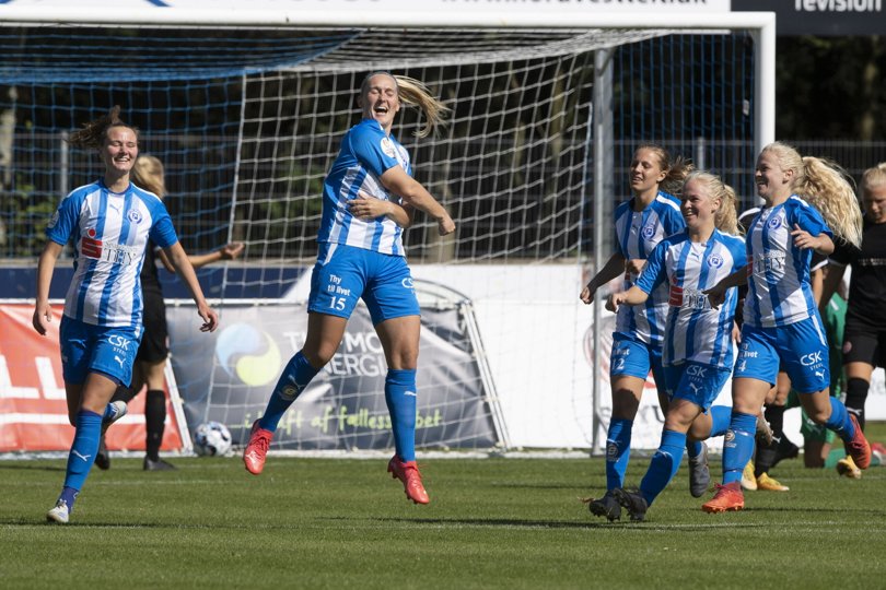 Malene Sørensen blev dagens helt, da hun lavede et vaskeægte hattrick. Foto: Henrik Bo <i>Foto: Henrik Bo</i>