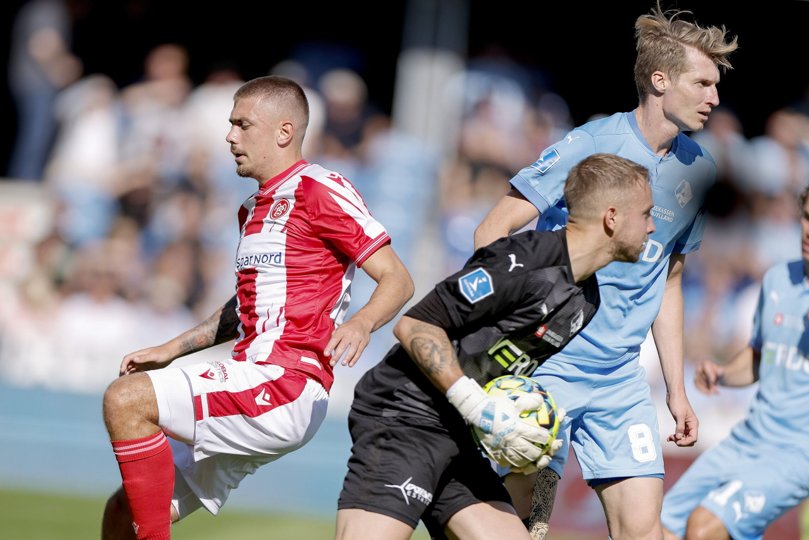 I Randers fik Tim Prica kun 15 minutter, da svenskeren blev skiftet ind. Arkivfoto: Lars Pauli <i>Foto: Lars Pauli</i>