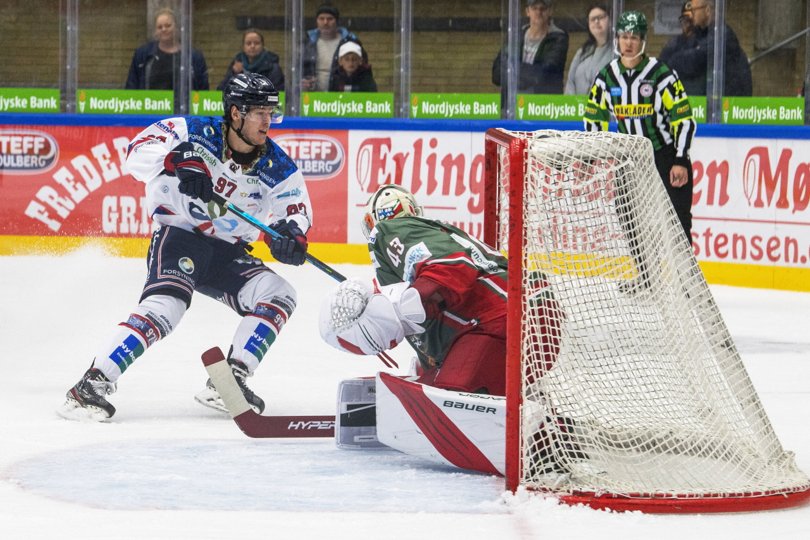 Oliver Anker blev matchvinder for Frederikshavn White Hawks. Arkivfoto: Kim Dahl Hansen <i>Foto: Kim Dahl Hansen</i>