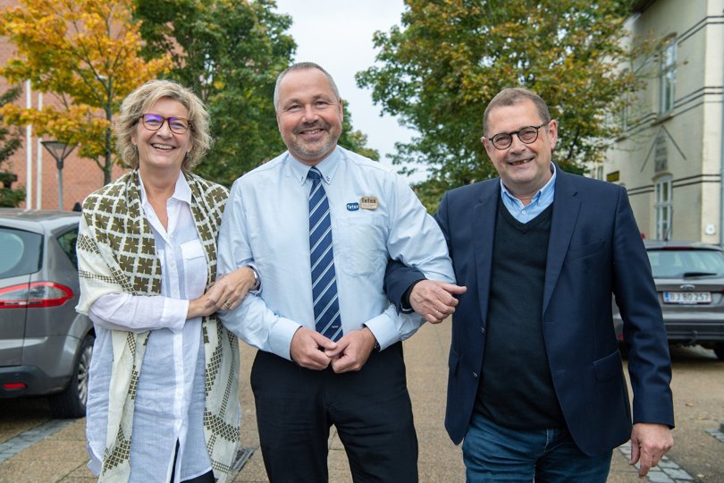Det nye initiativ Vores By Brønderslev har Søren Flodgaard (i midten) som formand, Annette Drivsholm som næstformand og Michael Wittrup som projektleder. Foto: Bente Poder