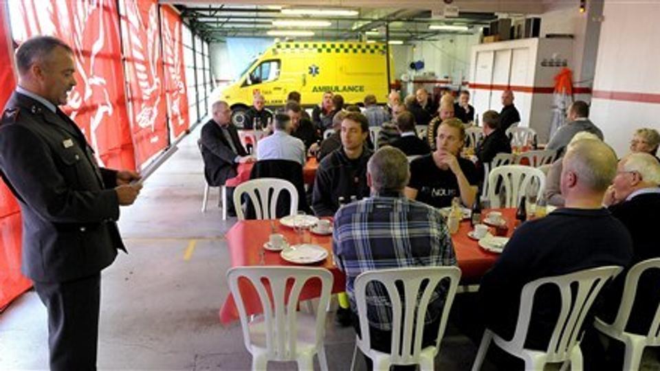 Lederen af ambulancetjenesten i Thisted, Bjarne K. Nørgaard, skulle lørdag holde sin første nytårsparole i Thisted.
Foto: Peter Mørk