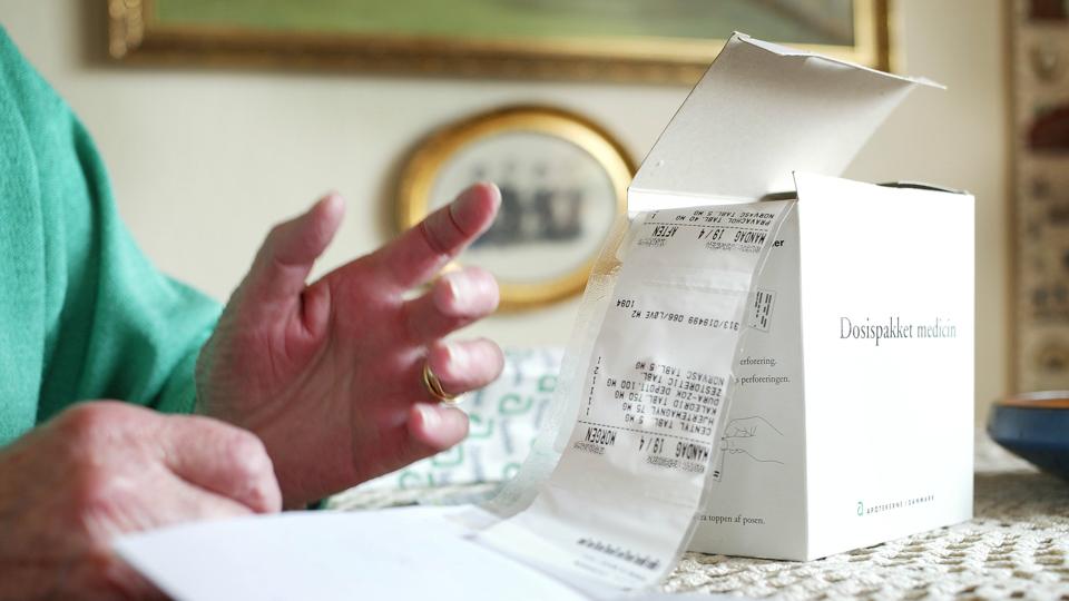 Dosispakket medicin kan spare megen arbejdstid, som de ansatte i ældre- og sundhedsplejen kan bruge til andre opgaver. Det viser et nyt forsøg fra Aalborg Kommune. <i>Arkivfoto: Ulrik Bang</i>