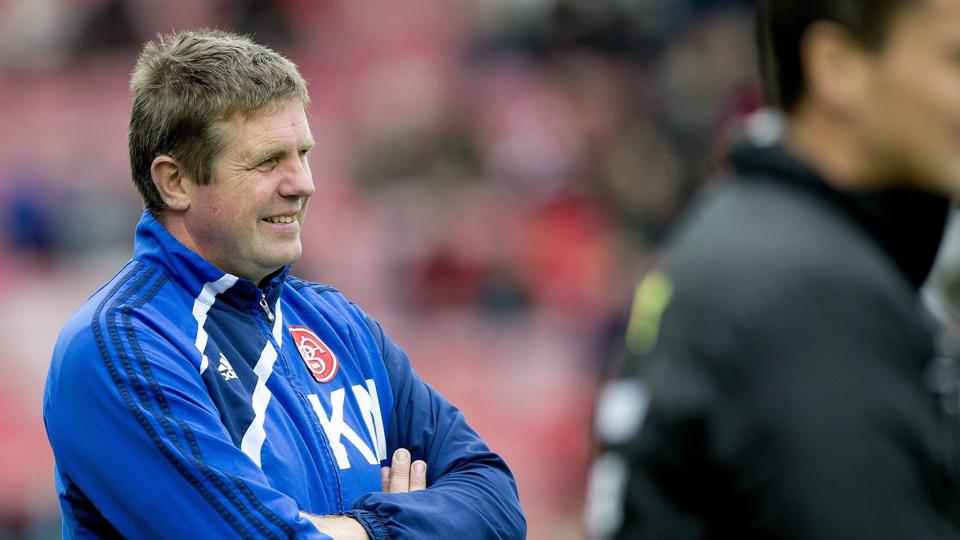 AaB’s cheftræner Kent Nielsen forventer en intens affære mod FC Midtjylland.Foto: Henrik Bo <i>Foto: Henrik Bo</i>
