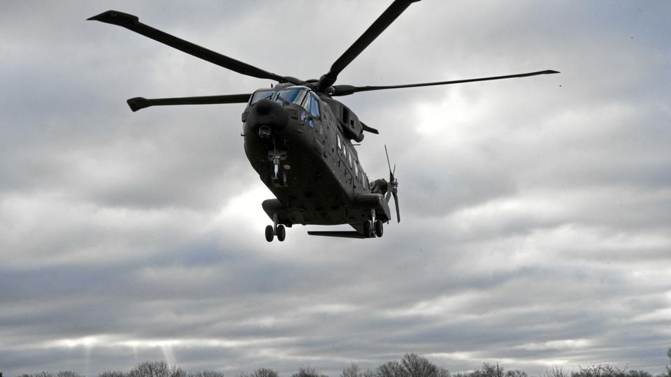 Det var den ny Merlin-helikopter, der var i luften over Sydthy. Foto: Jesper Thomasen