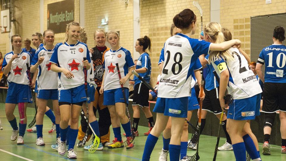 FC Outlaws danske mestre i floorball for damer kan formentlig se frem til at have hjemmebane i de kommende kvalifikationskampe til Europa League.Foto: Carl Th. Poulsen <i>Carl Th. Poulsen</i>
